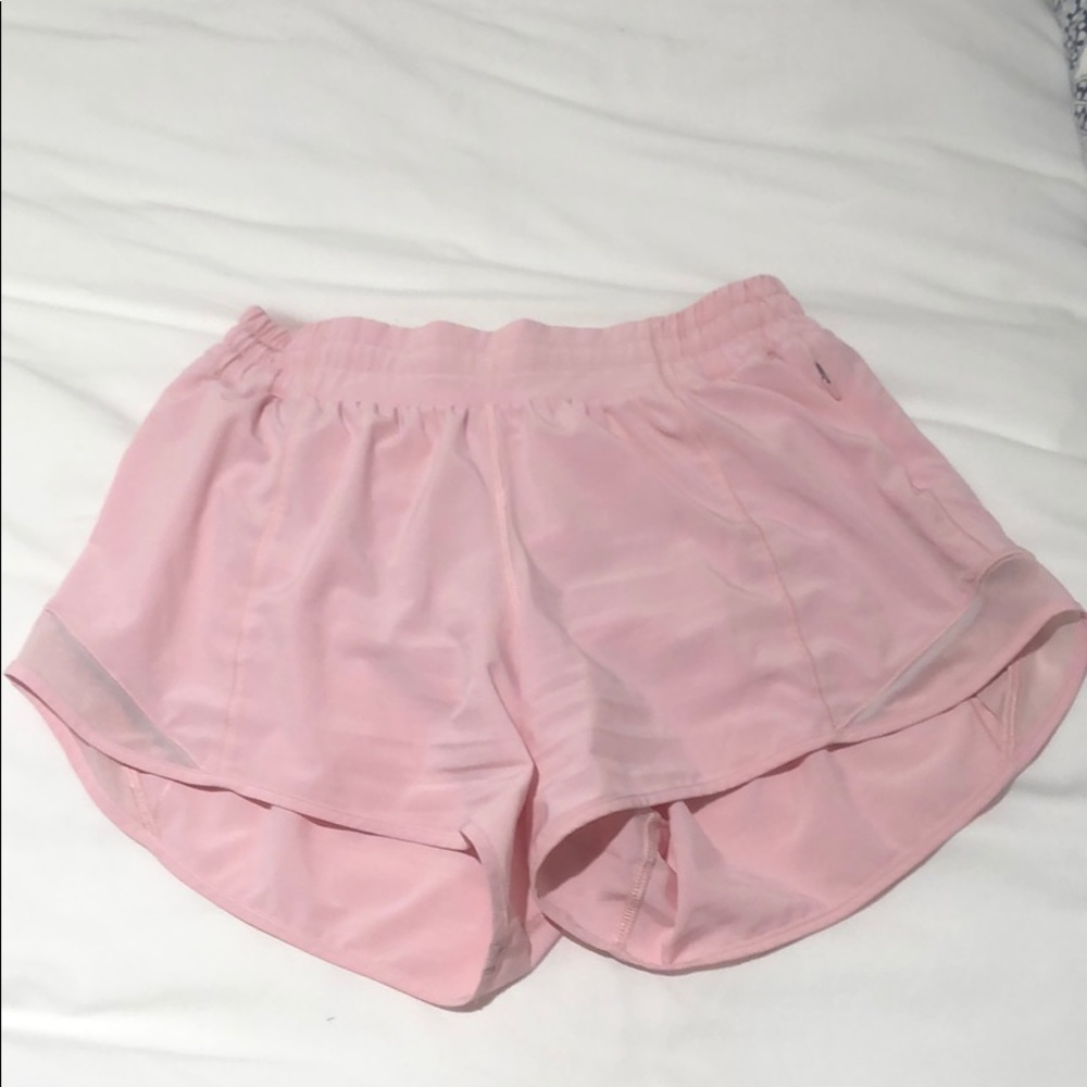 Pink Lululemon Hotty Hot shorts (long)